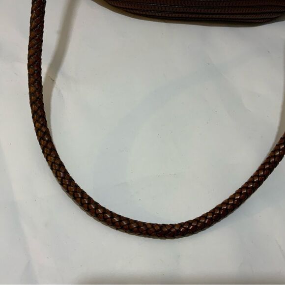 Talbots Leather Woven bucket Bag top open - Picture 7 of 14